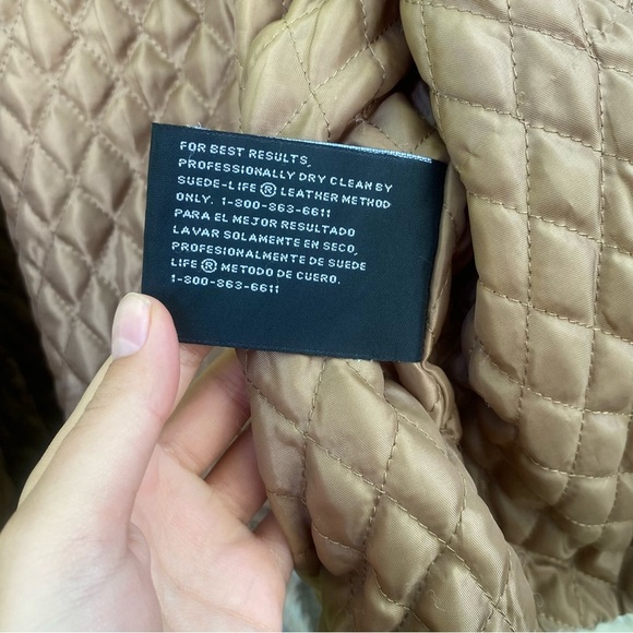 St. John’s Bay Vintage Rabbit Fur Trim Leather Jacket - Picture 10 of 11